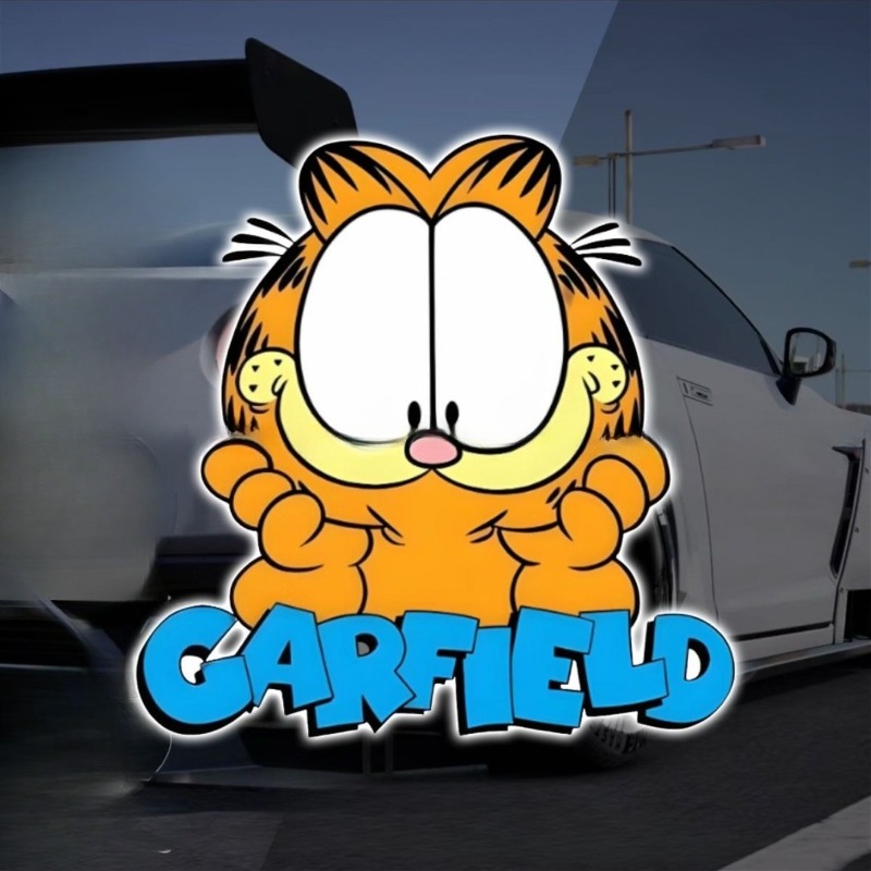 Car Accessories For Decoration - Stiker mobil Garfield kartun kreatif yang