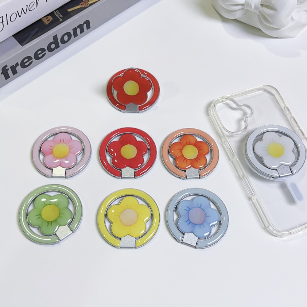 Car Accessories For Decoration - Penyangga Ponsel Lipat Magnetik Berbentuk Bunga,