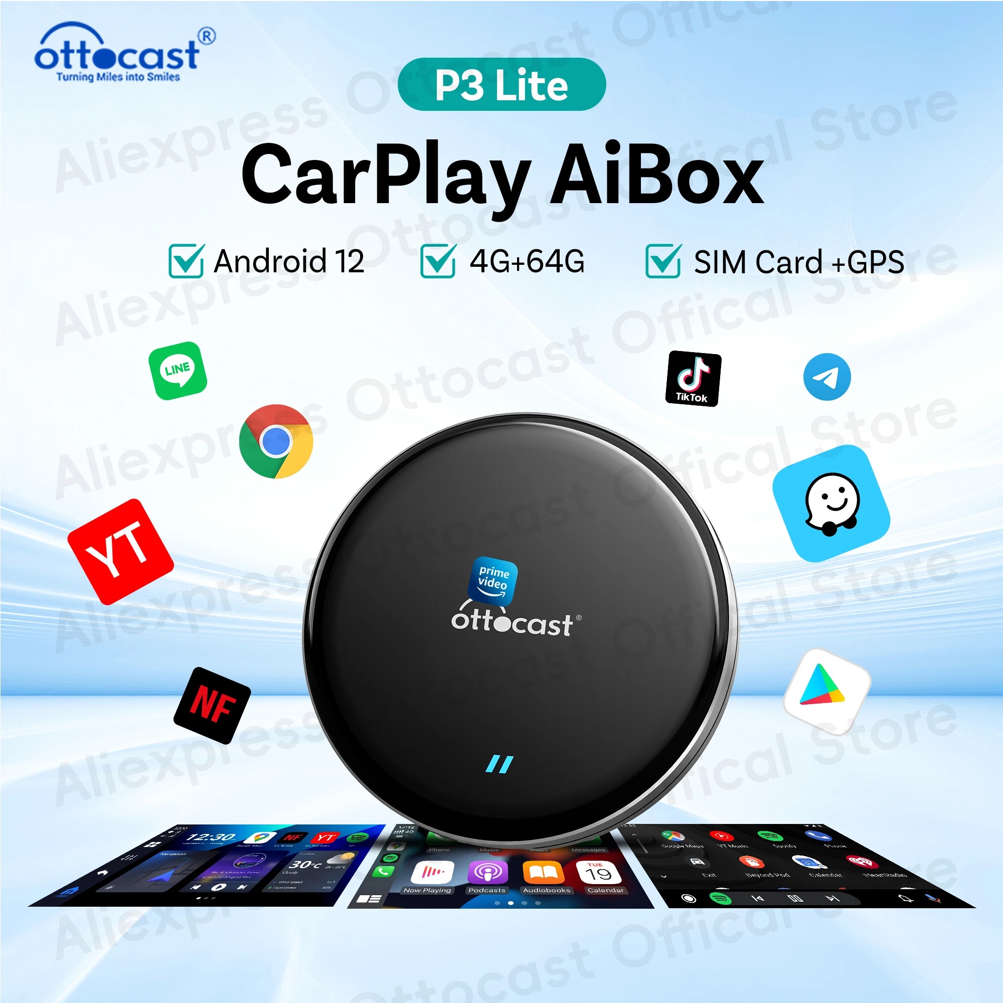 Car Accessories Youtube - OTTOCAST Baru P3 Lite OttoAiBox CarPlay