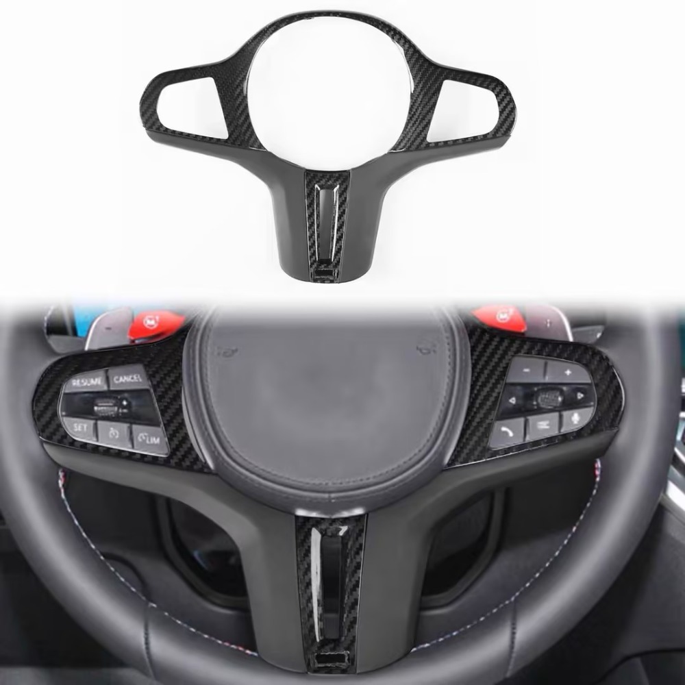 Steering Wheel Cover - Penutup Trim Setir Serat Karbon Cocok