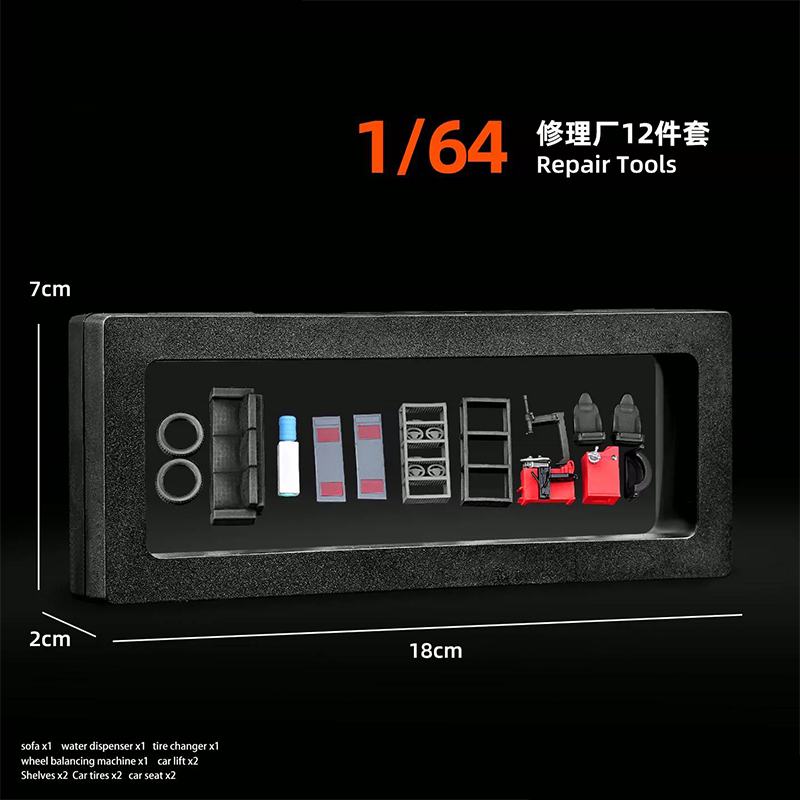 Set Properti Bengkel Mobil 1:6 - Car Accessories For Decoration ulasan dan harga